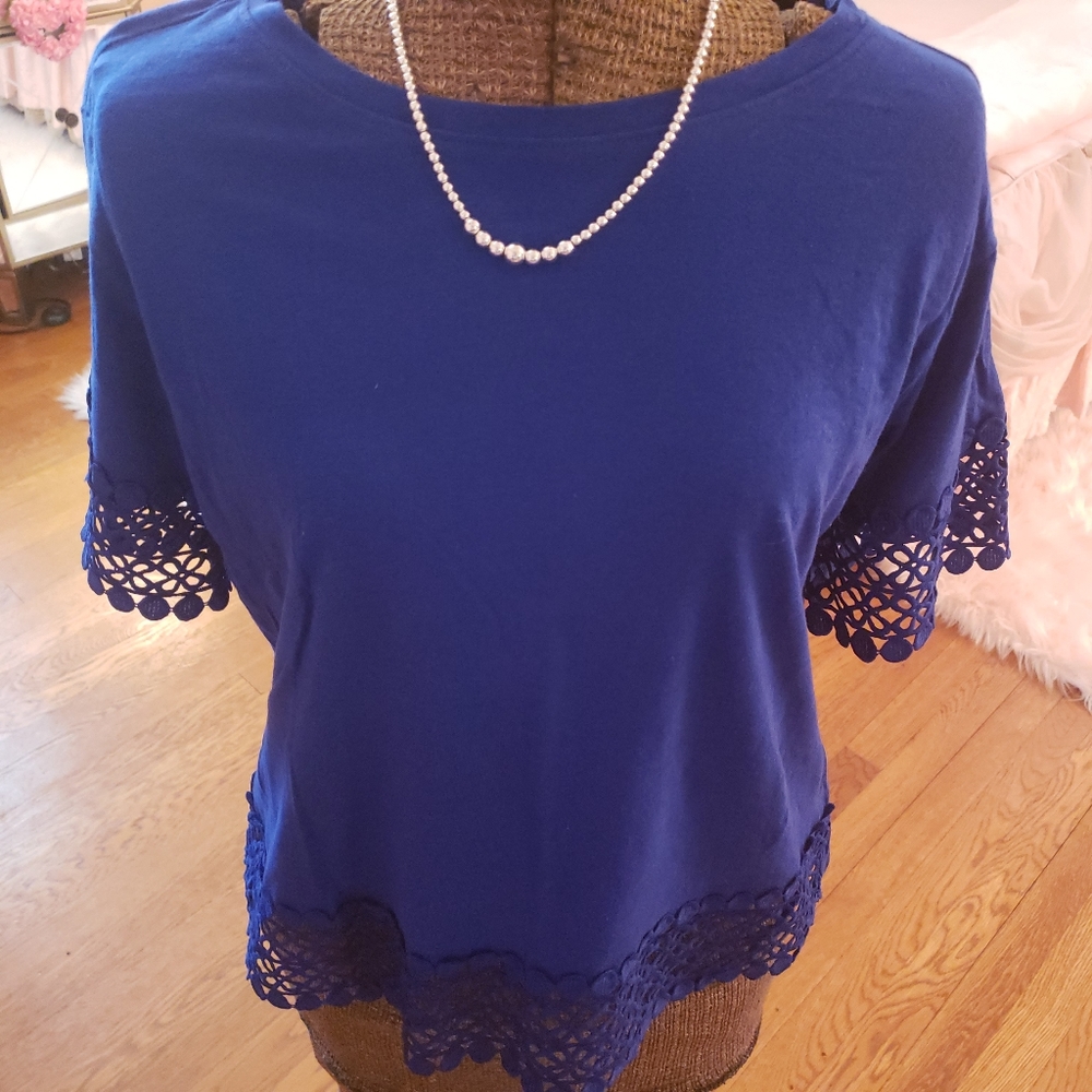 Blue Lacey Top